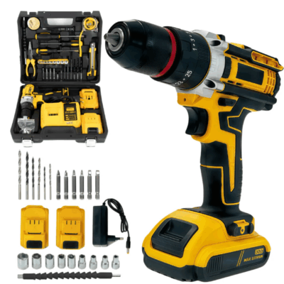 Bormasina Trusa cu 2 Acumulatori 48V si Incarcator, Mandrina Metalica + 30 Accesorii